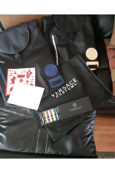 Cheri S won this Versace Backpack GWP duo (at Hudson's Bay)