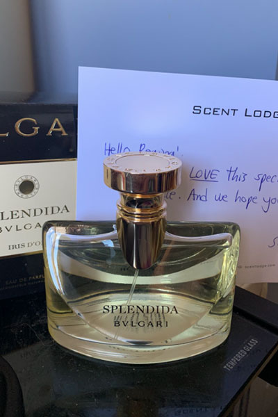 Regina C sent us this pic of her special Bvlgari fragrance prize