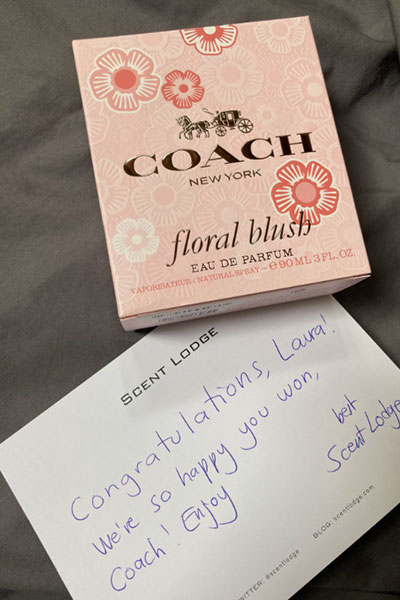 Laura from Ontario won this beautiful Coach fragrance