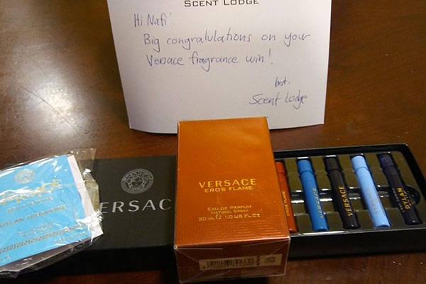 Nafi T in Ottawa won this Versace giveaway