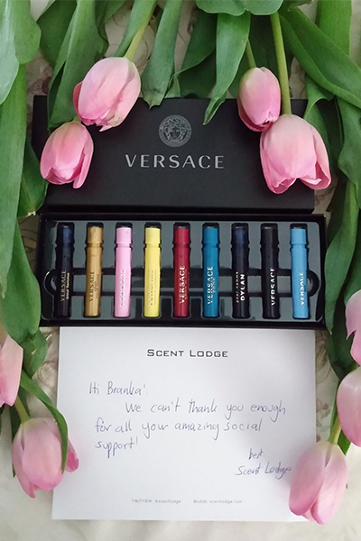 Branka won this Versace fragrance sampler kit