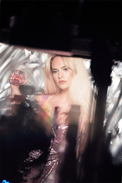 behind-the-scenes at the Versace Bright Crystal shoot